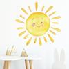 Playful Cartoon Sun Wall Stickers Hand-Painted Style Self-Adhesive Wall Art for Kids Room and Hallway Home Decor