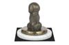 Bichon Frise, Bichon Tenerife, Bichon a poil frise - dog figurine, statue on white marble, trophy for Art-Dog dog show exhibition