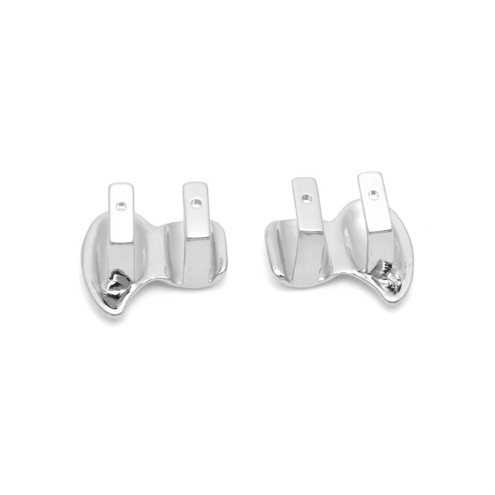 2Pcs/Set Double Glossy Tooth Caps Gold Silver Color Fangs Dental Grills  for Women Men
