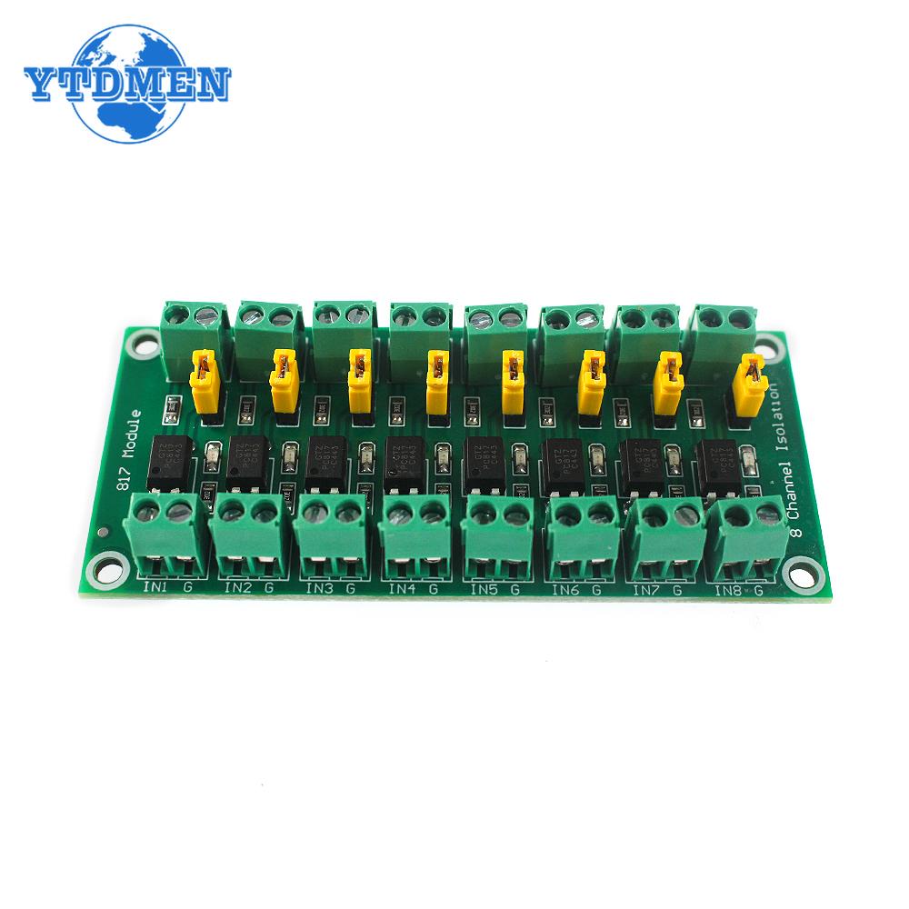 PC817 8 Channel Optocoupler Isolation Board 8-way Voltage Converter Adapter Module 3.6-30V Driver Photoelectric Isolated Modules
