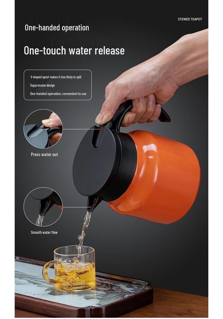 Smart Insulated Stewing Teapot with Temperature Display – Portable Double-Layer Tea Brewer
