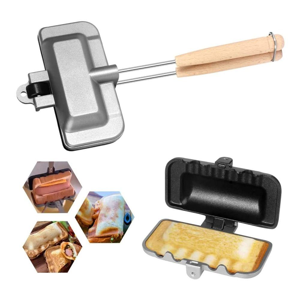 Long Handle Sandwich Baking Pan Double-Sided Sandwich Maker Sandwich Fry Pan Kitchen Tool