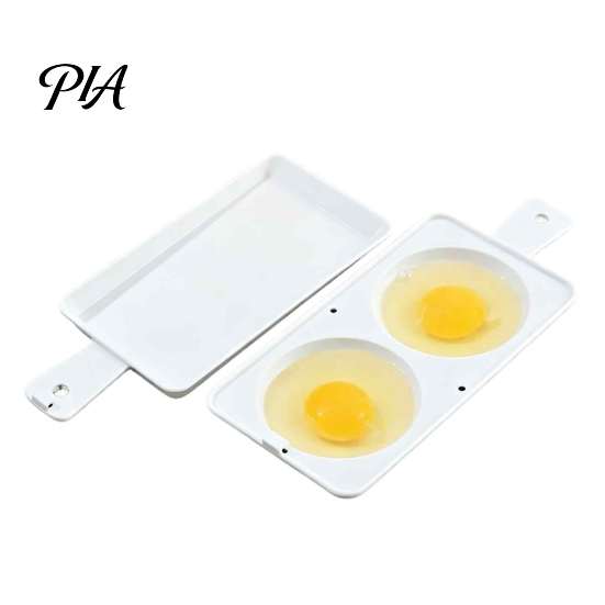 Office Breakfast Maker Microwave Egg Poacher, 2?Cavity Steamer Cooker with Lid & Handle, Fitness Meal Prep Tool Boiler Mold, Quick Kitchen