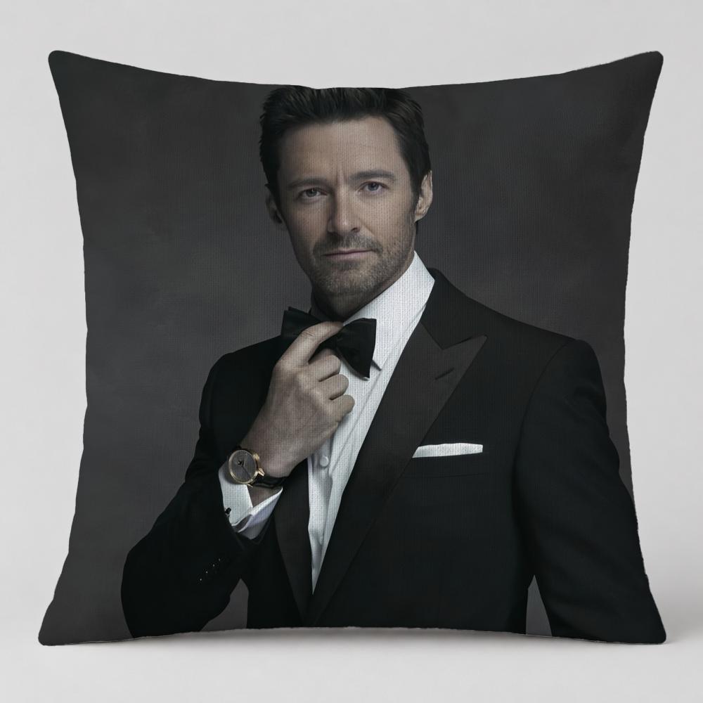 Celebrity Hugh Jackman Cushion Cover Short Plush Cushion Cover Double Sided Print Washable Sofa Pillowcase Home Decor Gift