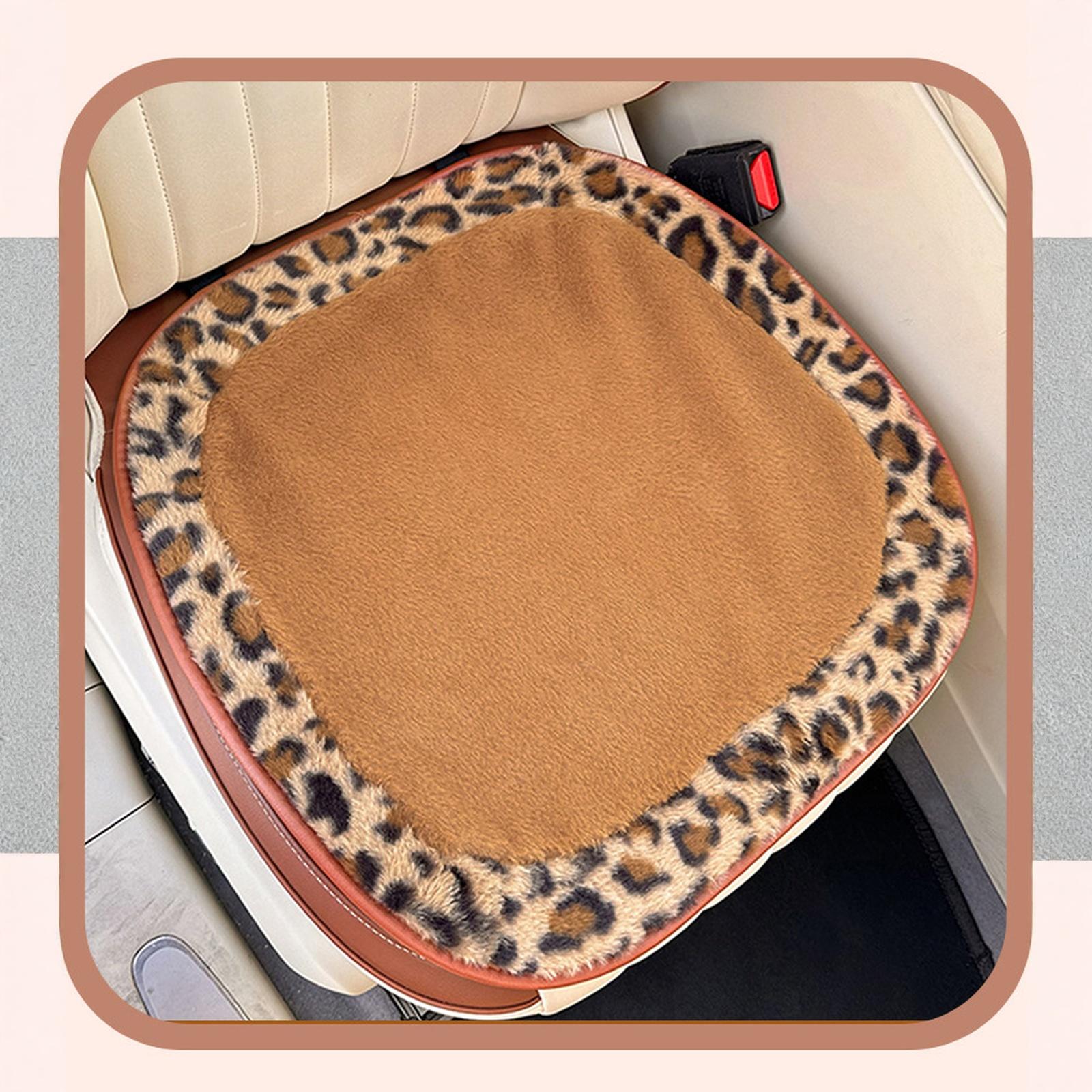 

Bow Leopard Print Car Headrest Comfortable Breathable Car Seat Decoration Black Flower Plush Seat Cushion Cushion Back One Size