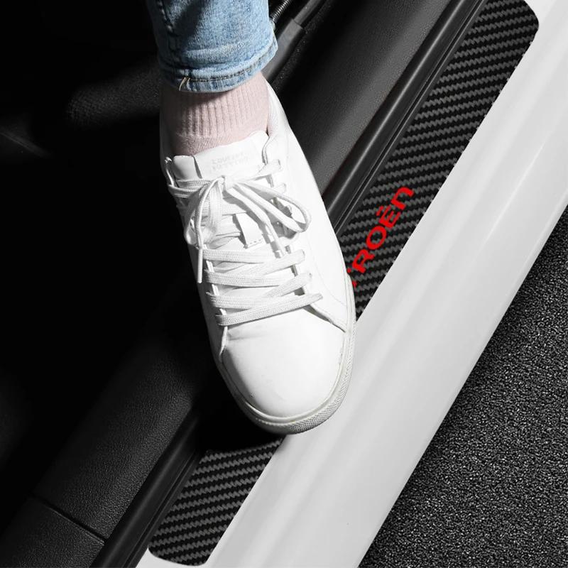 ATU4 Car Door Handle Protective film Carbon fiber Door Door Threshold Anti-scratch Sticker For Citroen C3 C4 DS4 C5 C5X C-Quatre
