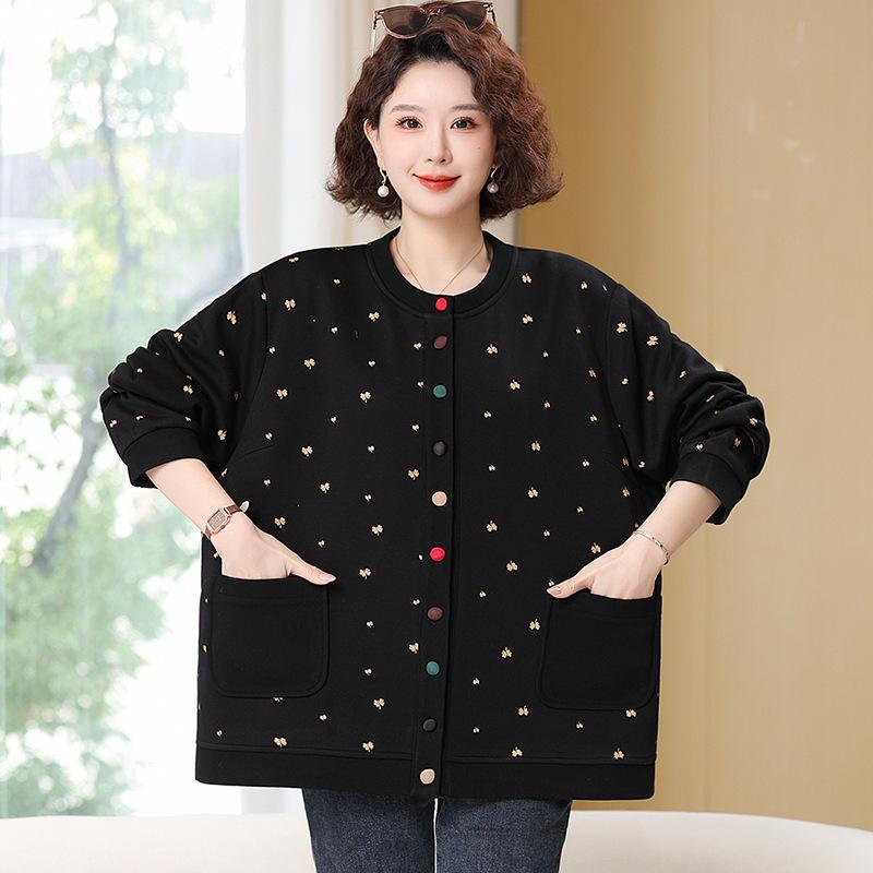 Plus Size Spring & Autumn Jacket Coat for Middle-Aged and Elderly Women - 2025 Collection
