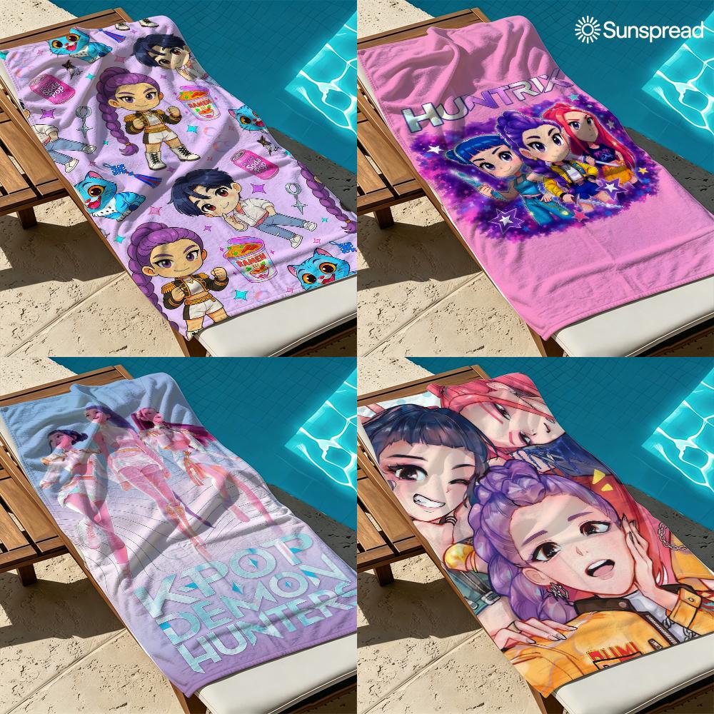 K-Pop Demon Hunters Quick Drying Bath Towel Microfiber beach towel light weight swimming camping yoga beach out