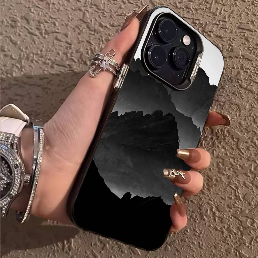 Black Mountain INS Design Phone Case For iPhone 17,16,15,14,13,12,11,Pro,Max,Plus Shockproof Cover