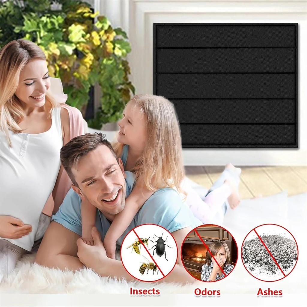 Fireplace Cover, Magnetic Fireplace Blocker Blanket Stops Heat Loss, Indoor Fireplace Stopper  Energy For Iron Fireplace Frame