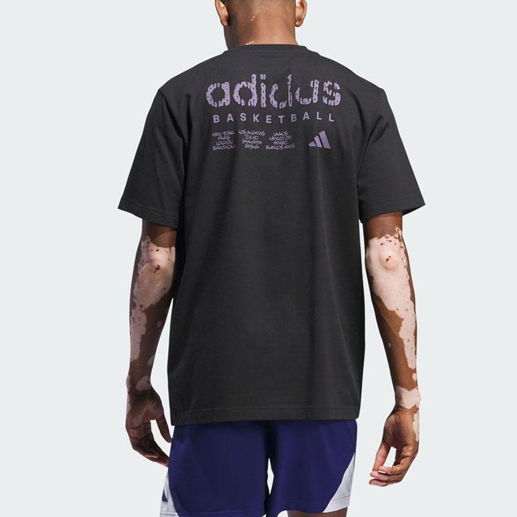 Adidas City Foundation Graphic Tee With Letter Logo Print Men Tops Black IM8514