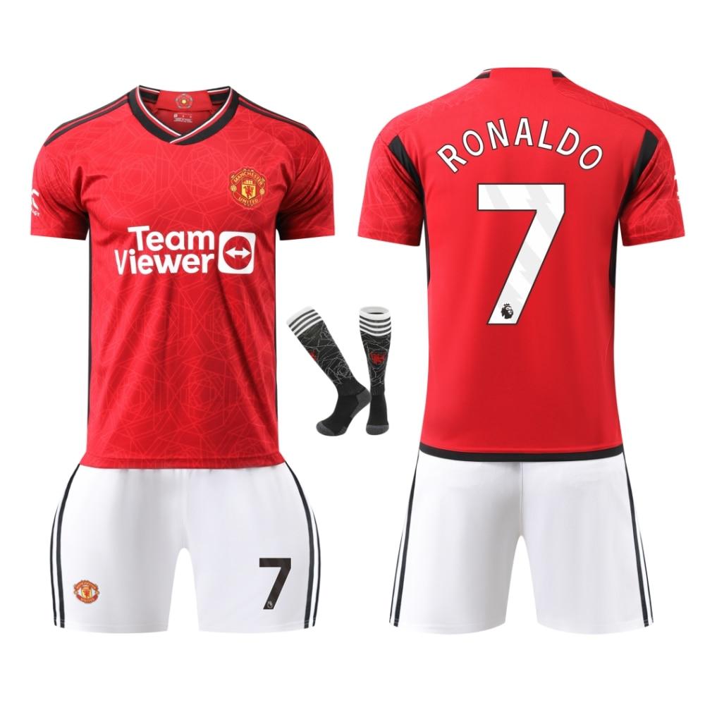 Kinder Sportbekleidung Manchester Ronaldo Fußballtrikot, Chelsea Stil, Polyester, Rot