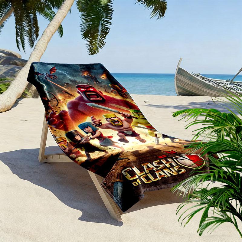 COC Print Beach Towel, Large Soft Quick Dry Towel for Beach Camping Swimming