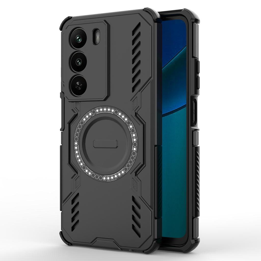 For Realme C73 5G Magnetic Case Butterfly Armor Hollow Heat Dissipation PC+TPU Phone Cover