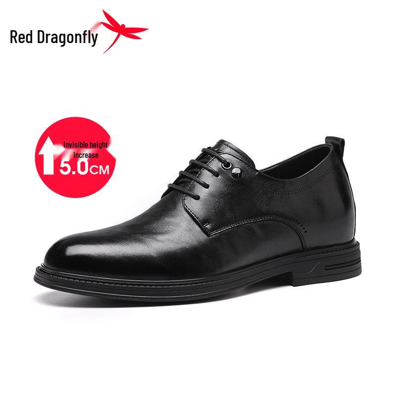 Red Dragonfly Men s Genuine Leather Height-Boosting Formal Derby Shoes for Weddings and Business. 40