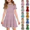 Girl Summer Dress Color & Print Short Sleeve Dress With Pocket Casual Dress Shorts Sleeve Party Dress Easter Day
