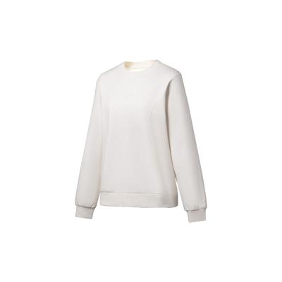 Dámská fitness řada Li Ning Jednobarevná mikina s kulatým výstřihem a dlouhým rukávem Dámská mikina Off-White AWDT110-1