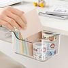 1Pc Transparent PP Drawer Style Storage Box Bathroom Makeup Cotton Stick Organizer Pull-Out Storage Box Under The Mirror Cabinet