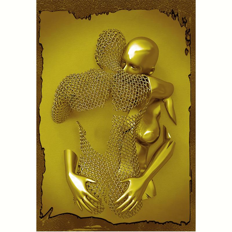 

3D Любовь Сердце Серая Художественная Роспись на Холсте Металлическая Фигура Статуя Художественные Плакаты и Отпечатки Настенные Панно для Гостиной Домашний Декор 20x30cm