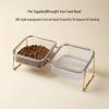 Double Bowl Raised Cat Feeding Set: Anti-Tip, Transparent Design for Cats