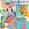 Children's Educational Paper Cutting Cards: ABCs, Numbers, Animals, Transport