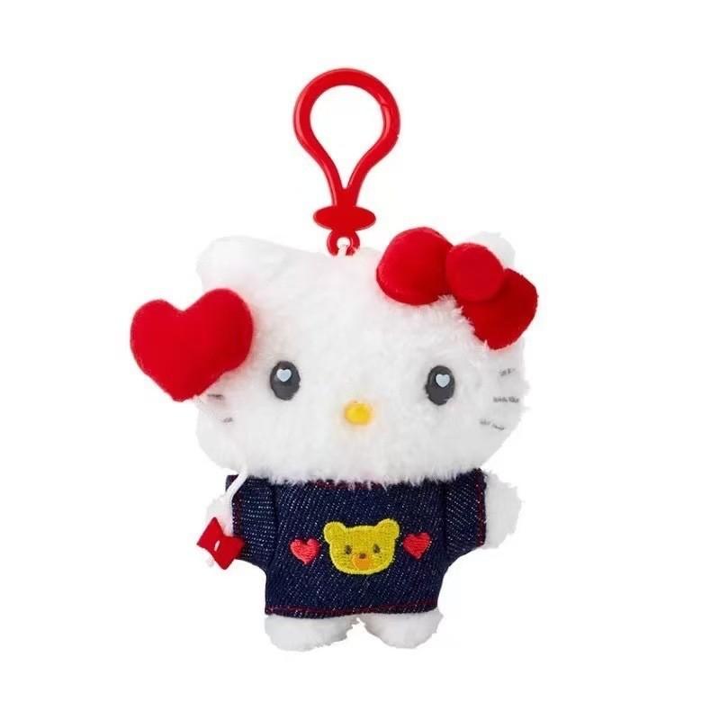 Очаровательный японский брелок-игрушка Sanrio Серия Сердечный Воздушный Шар Kuromi Cinnamoroll Denim KT Keychain