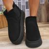 Autumn and winter new women's thick-soled snow boots cotton shoes warm and velvet elastic foot boots 44