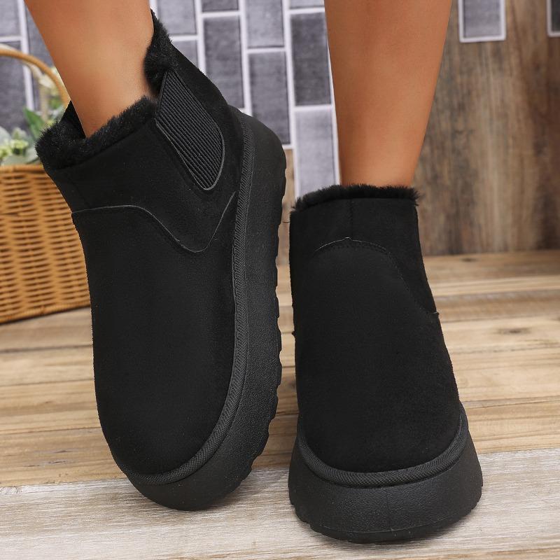 Autumn and winter new women's thick-soled snow boots cotton shoes warm and velvet elastic foot boots 44