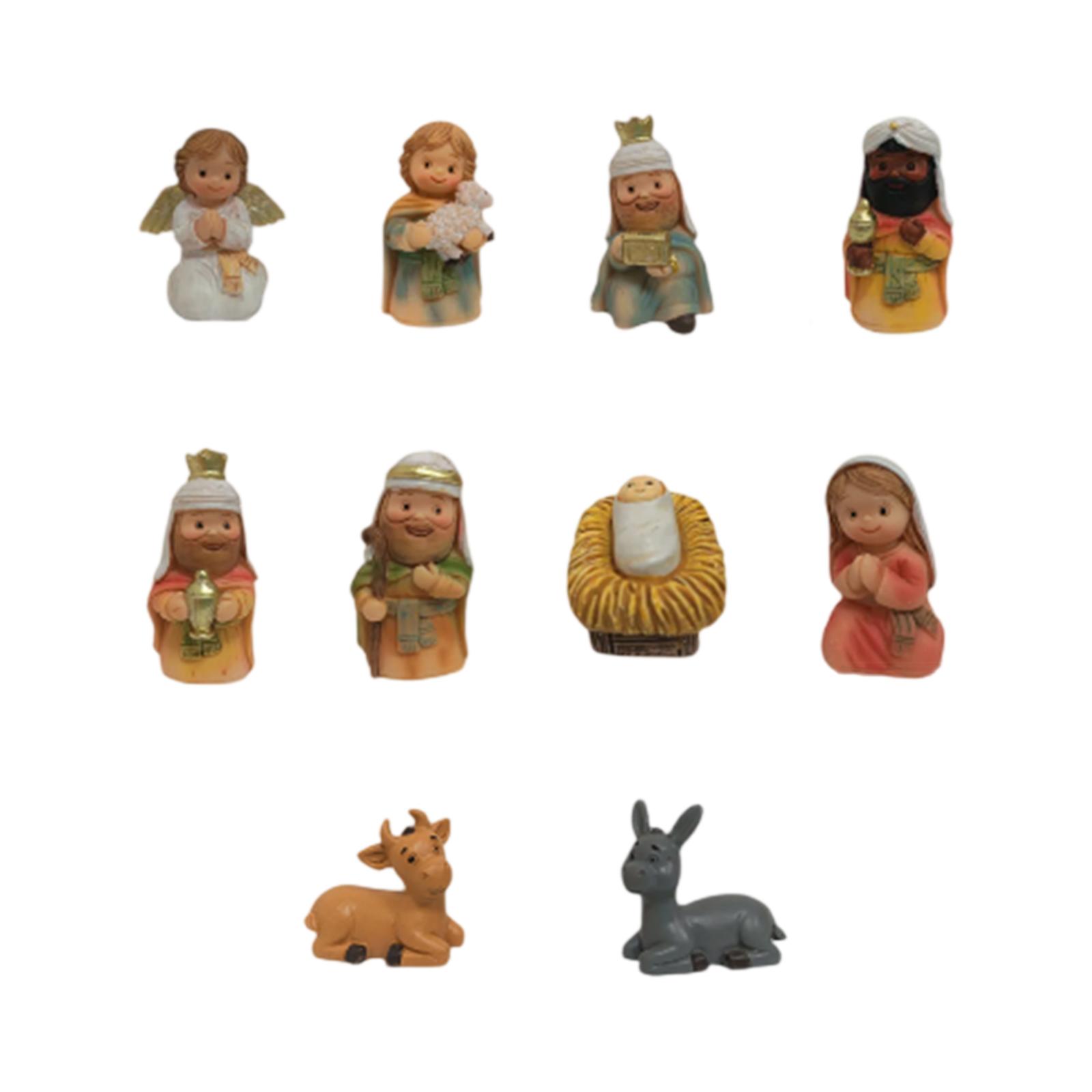 

10 Piece Set Of Jesus Horse Trough Ornaments, Religious Christmas Resin Crafts, Jesus Birth Horse Trough Group One Size