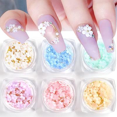 Flower Nail Part Camellia 3D Rose Nail Charm Aurora Rhinestones Flatback Gems Stones Decor Nail Art Manicure