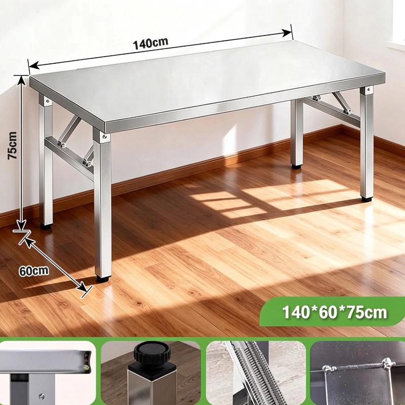 Stainless Steel Folding Table For Home Bbq Kitchen Food Prep Outdoor Bench Table Foldable Dining Table Portable