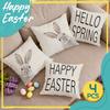 Rural Style Easter Bunny Pillowcase Printed Polyester 40/45/50cm Throw Pillowcover Decorative Sofa Cushion Pillowslip Home Decor