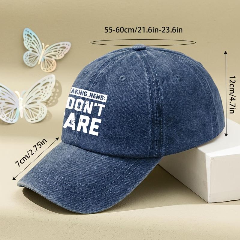 I DON'T CARE Letter Printed Hat, Old Dad Hat, Men's and Women's Baseball Cap, Sun Hat, Outdoor Driver's Hat, Sun Hat