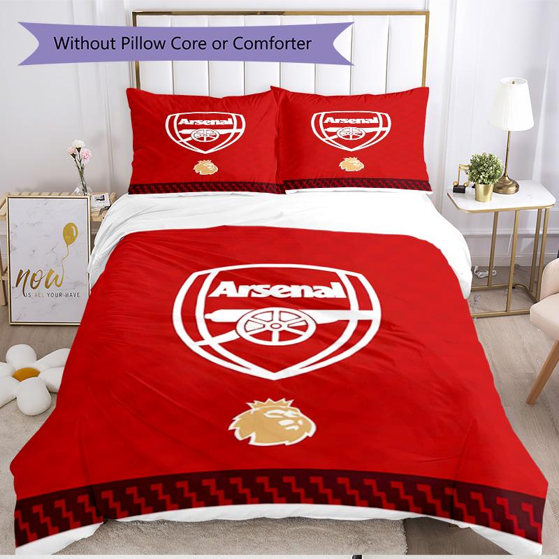 3pcs Duvet Cover Set (1*Duvet Cover + 2*Pillowcase, Without Core), football team.C Print Soft All‑Season Bedding Set, Home Bedroom Decor Gift