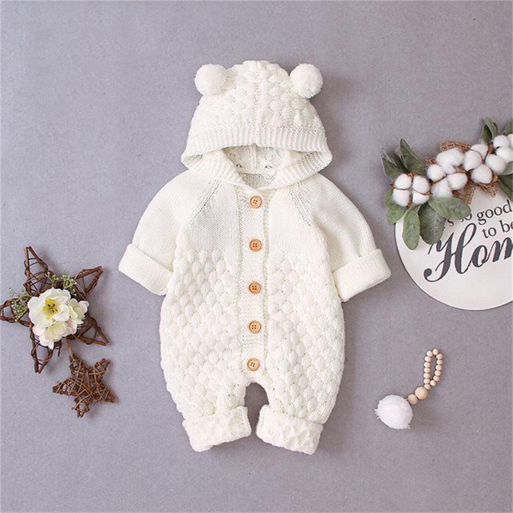 Knitted Baby Romper - Warm Wool Suit for Boys & Girls, Autumn/Spring