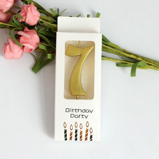 Gold Number Cake Candles for Birthday Celebrations - Party Decoration Arrangement.