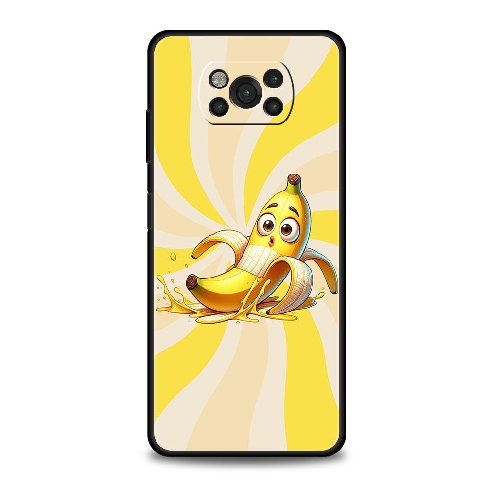 

Funny Bite Apple Banana Phone Case Cover for Xiaomi Poco F7 Ultra F6 F5 F4 F3 X6 X5 X4 X3 NFC C51 C55 M4 GT 5G Soft TPU Shell Xiaomi Poco F3
