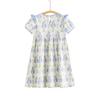 Xiaoyinman Girls' Floral Cotton Flutter Sleeve Summer Dress
