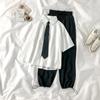 Office Ladies' White Color Shirts Summer Japanese Daily College Style Short Sleeve Blouse Turn Down Collar with Tie Versatile Blusas