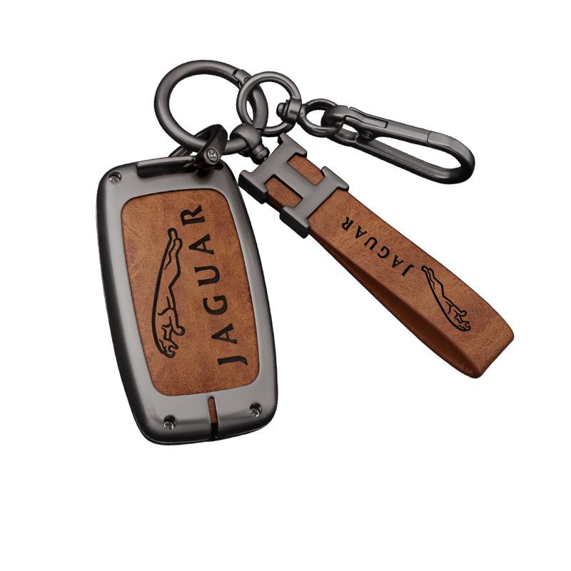 Jaguar Key Cover for XFL, XEL, XJL, F-PACE, XF, XE: Unisex Car Key Shell with Racetrack Buckle