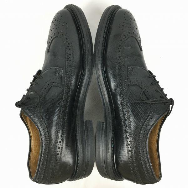 70s Vintage ANSI Z41.1-190 Steel Toe Long Wingtip Safety Shoes Black Size 7.5D / 25.5cm(USED)