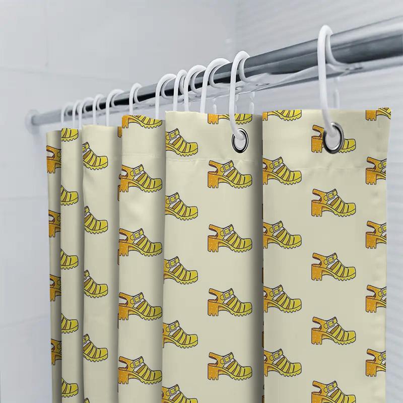 Bathroom Shower Curtain Waterproof Vintage Floral Pattern Fabric Decor Set Liner
