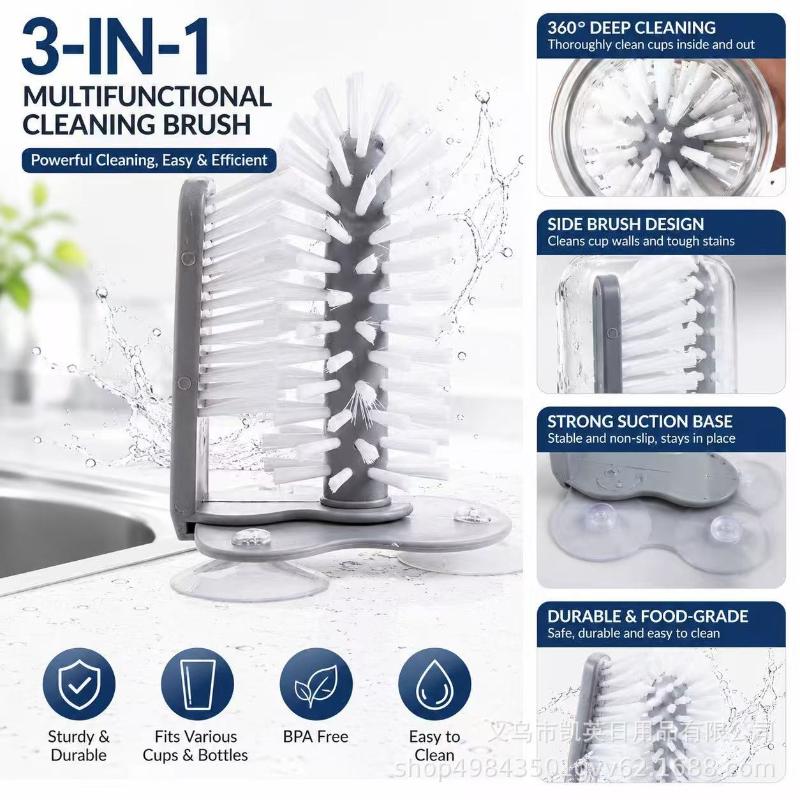 1pc Cup Scrubber Glass Cleaner Bottle Brush Sink Bottle Cleaning Brush Kitchen Gadgets Accessories Foodgrade Bpafree