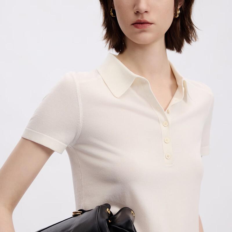 LANCY Women's Elegant Lyocell Lapel Knit Top
