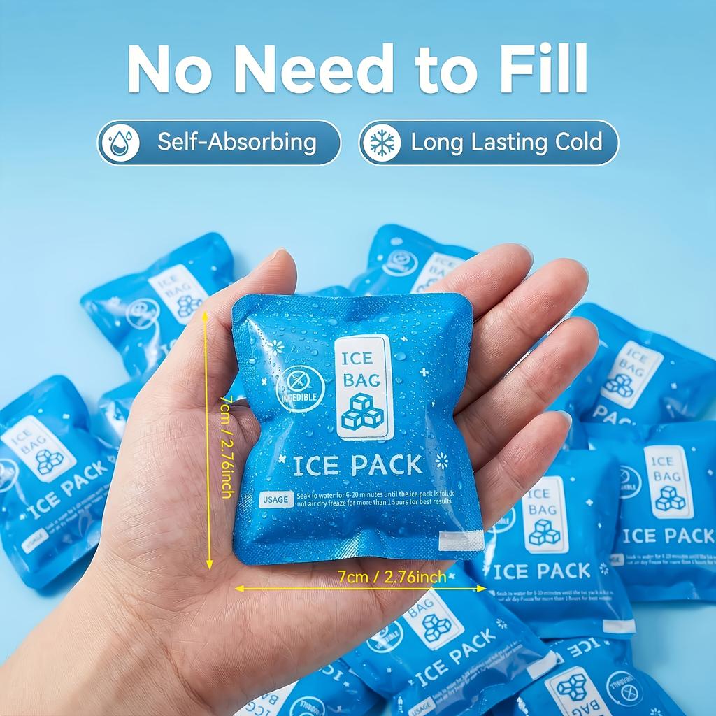 40ml Self Absorbing Ice Pack Reusable Gel Cold Bags for Food Storage Cooler