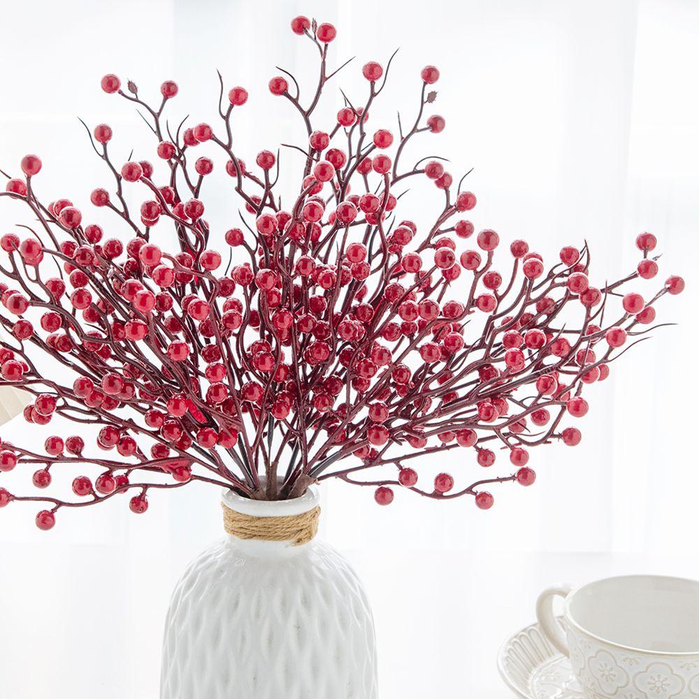 Artificial Flowerplant Holly Little Red Fruit Wholesale New Year Christmas Home vase livingroom Wedding Holiday Party diy Decor