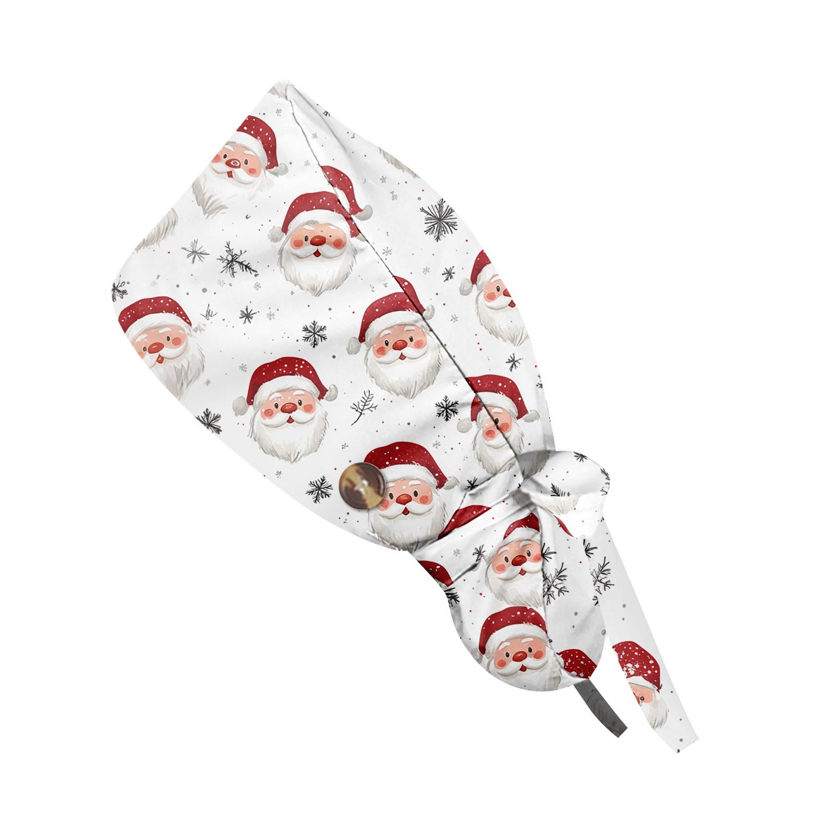

Fashionable Christmas Print Work Cap, Casual Women s Ponytail Cap, Wash Cap, Baotou Cap One Size білий