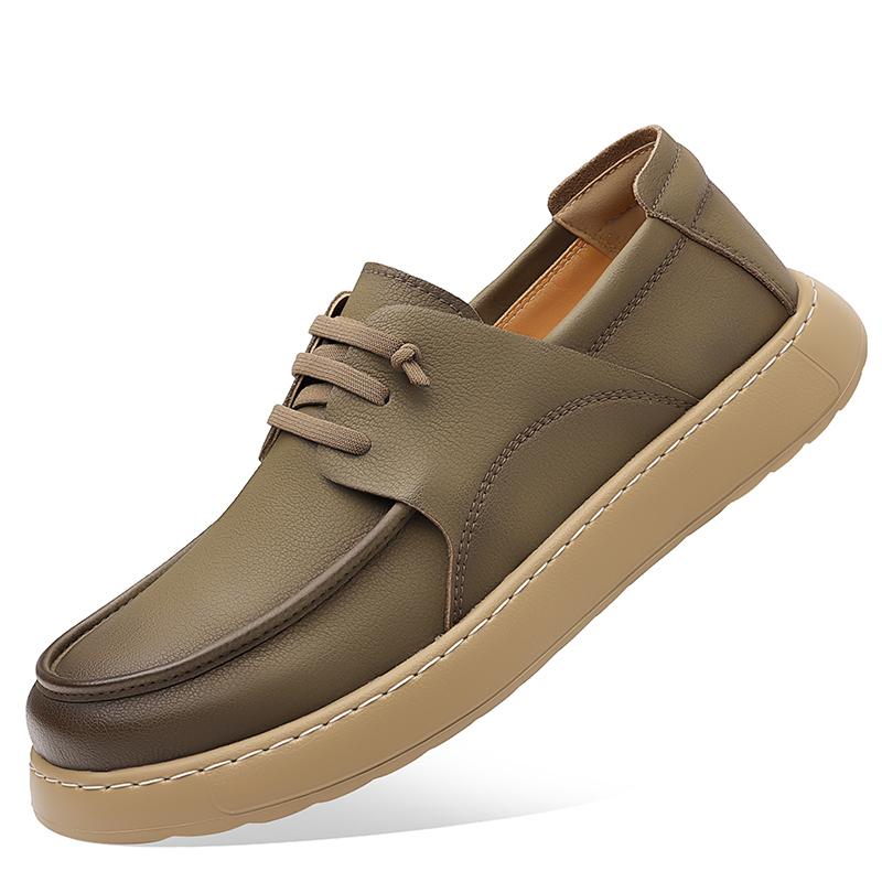 

Fashion Designer Brand Men s Leather Casual Shoes Massage Sole Men s Work Shoes Commuting Trend Office Business Shoes Versatile 38 хаки