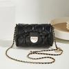 Fashion Trend New Women'S Bag Versatile Solid Color Rhombus Small Square Bag Small Gold Ball Chain Underarm Bag One Shoulder Crossbody Bag
