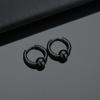 1 Pair Stainless Steel Hoop Earrings for Men Women Small Circle Metal Ball Anti-allergic Ear Buckle Rock Hip Hop Zircon